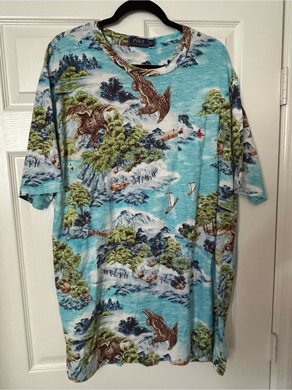 Polo Ralph Lauren Pocket TShirt - Hawaiian Tropical Print - Mens Size XLT